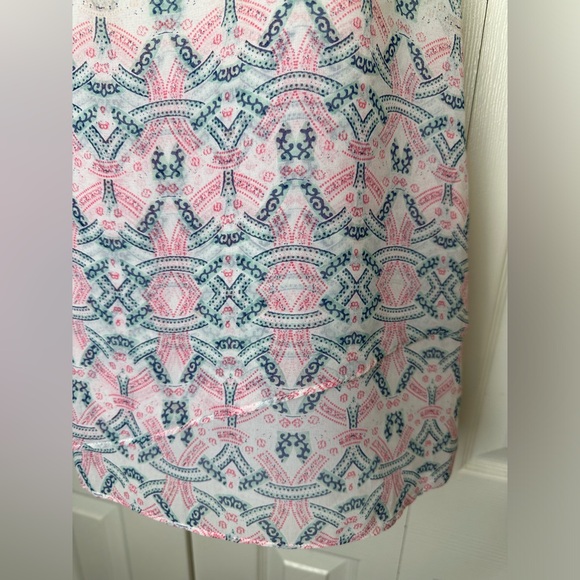 Mint CAbi #250 Mosaic Print Blouse Tank Top Shirt Heart of CAbi Layered Zipper - Picture 4 of 12